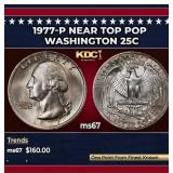 1977-p Washington Quarter Near Top Pop 25c ms67 SE