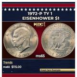 1972-p Ty 1 Eisenhower Dollar $1 ms65 SEGS