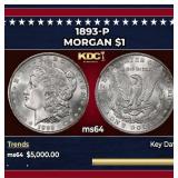 1893-p Morgan Dollar $1 ms64 SEGS