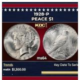 1928-p Peace Dollar $1 ms64 SEGS