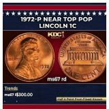 1972-p Lincoln Cent Near Top Pop 1c ms67 rd SEGS