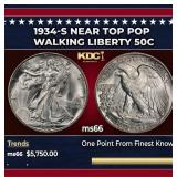1934-s Walking Liberty Half Dollar Near Top Pop 50