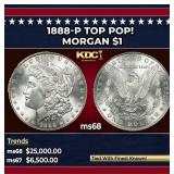 1888-p Morgan Dollar TOP POP! $1 ms68 SEGS