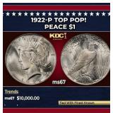 1922-p Peace Dollar TOP POP! $1 ms67 SEGS