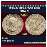 1979-d Susan B. Anthony Dollar Near Top Pop $1 ms6