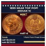 1899 Indian Cent Near Top Pop! 1c ms67 rd SEGS