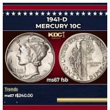 1941-d Mercury Dime 10c ms67 fsb SEGS