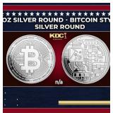 1 oz Silver Round - Bitcoin Style