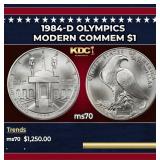 1984-d Olympics Modern Commem Dollar $1 ms70 SEGS