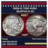 1929-d Buffalo Nickel TOP POP! 5c ms67+ SEGS