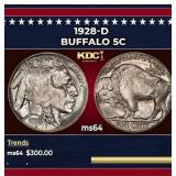 1928-d Buffalo Nickel 5c Grades ms64