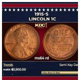 1915-s Lincoln Cent 1c ms64 rd SEGS
