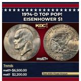 1974-d Eisenhower Dollar TOP POP! $1 ms67+ SEGS