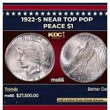 1922-s Peace Dollar Near Top Pop $1 ms66 SEGS