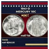 1941-d Mercury Dime 10c ms67 fsb SEGS