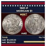 1901-p Morgan Dollar $1 ms62 USCG