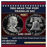 1955 Proof Franklin Half Dollar NEar Top Pop! 50c