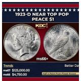 1923-d Peace Dollar Near Top Pop $1 ms66+ SEGS
