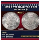 1878-p 7tf Morgan Dollar Near Top Pop! $1 ms66+ SE