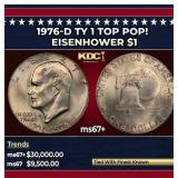1976-d Ty 1 Eisenhower Dollar TOP POP! $1 ms67+ SE