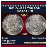 1891-o Morgan Dollar Near Top Pop $1 ms65 SEGS