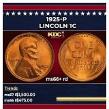 1925-p Lincoln Cent 1c ms66+ rd SEGS