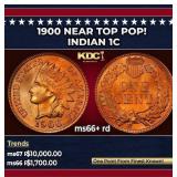 1900 Indian Cent Near Top Pop! 1c ms66+ rd SEGS