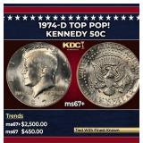 1974-d Kennedy Half Dollar TOP POP! 50c ms67+ SEGS