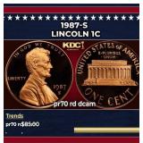 1987-s Proof Lincoln Cent 1c pr70 rd dcam SEGS