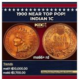 1900 Indian Cent Near Top Pop! 1c ms66+ rd SEGS