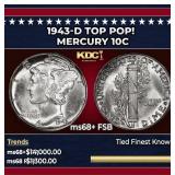 1943-d Mercury Dime TOP POP! 10c ms68+ FSB SEGS