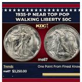 1935-p Walking Liberty Half Dollar Near Top Pop 50