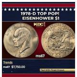1978-d Eisenhower Dollar TOP POP! $1 ms67 SEGS