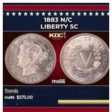 1883 n/c Liberty Nickel 5c Grades ms66