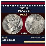 1928-p Peace Dollar $1 ms64 SEGS