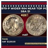 1979-p Wider Rim Susan B. Anthony Dollar Near Top