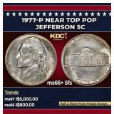 1977-p Jefferson Nickel Near Top Pop 5c ms66+ 5fs