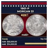 1901-p Morgan Dollar $1 ms63+ USCG