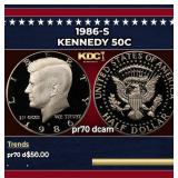 1986-s Proof Kennedy Half Dollar 50c pr70 dcam SEG