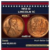 1913-d Lincoln Cent 1c ms65 rd SEGS