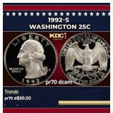 1992-s Proof Washington Quarter 25c pr70 dcam SEGS