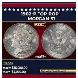 1902-p Morgan Dollar TOP POP! $1 ms67+ SEGS