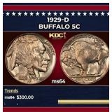 1929-d Buffalo Nickel 5c Grades ms64