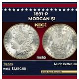 1891-p Morgan Dollar $1 ms65 SEGS