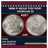 1888-p Morgan Dollar Near Top Pop! $1 ms67 SEGS