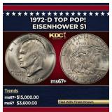 1972-d Eisenhower Dollar TOP POP! $1 ms67+ SEGS