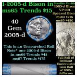 BU Shotgun Jefferson 5c roll, 2005-d Bison 40 pcs