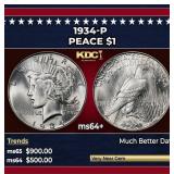 1934-p Peace Dollar $1 Grades ms64+