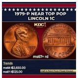 1979-p Lincoln Cent Near Top Pop 1c ms67+ rd SEGS
