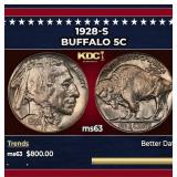 1928-s Buffalo Nickel 5c Grades ms63